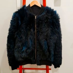 BLK DNM size M reversible shearling Navy blue bomber